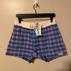 Savage Steel Plaid Retro Lycra Swimmers